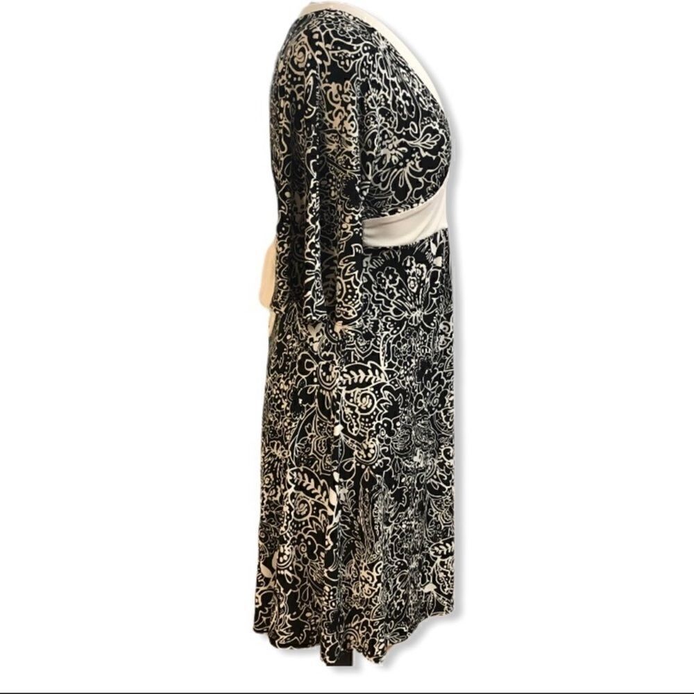 𝅺A.P.N.Y. Floral Patterned V-Neck Flutter Sleeve Tie Back Patterned Dress Sz S - Picture 5 of 10